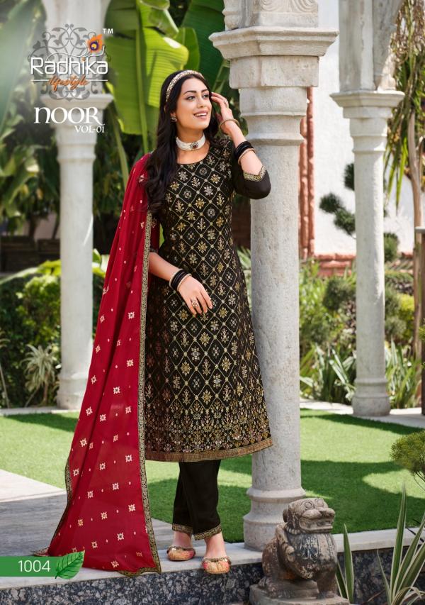 Radhika Noor Vol 1 Party Designer Kurti With Bottom Dupatta Collection